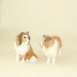 2023 New Design Cute Puppy Dog Toy Handicraft Shetland Sheepdog Sheltie Realistic Dog For Home Decoration Supplies