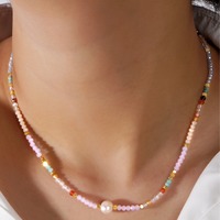Luxe personnalisé 18k plaqué or pierre naturelle collier de perles perle naturelle or perle tour de cou bijoux de mode pour les femmes ensembles