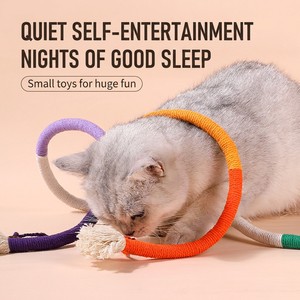 Jouet à mâcher en sisal coloré pour chats, moyen, durable, fournitures pour animaux de compagnie d'intérieur, livraison directe - Product Image 2