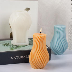 Molde de silicona cilíndrico con rayas para velas, piedras aromáticas DIY, adornos de yeso, abrasivos, modelo LZ-444, bolsa OPP, flexipan original - Product Image 4