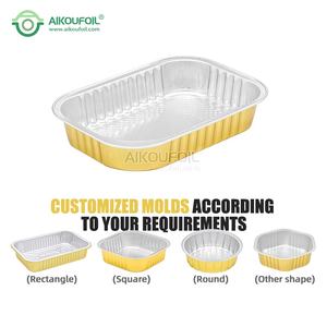 บรรจุภัณฑ์กล่องอะลูมิเนียมแบบใช้แล้วทิ้งสำหรับอาหารเย็น ประเภทพานพาเอญ่า พร้อมฝาปิดโลหะสำหรับผักและเค้ก - Product Image 3