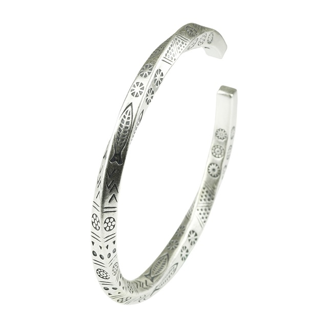 Vintage Real Solid 925 Sterling Silver Fish Cuff Bangles for Women and Men Twisted Type Armband Man Fashion Jewelry