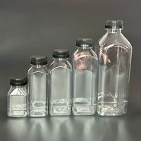 Bouteille de jus carrée en plastique PET sans BPA bon marché 330ml bouteilles d'eau de boisson vides avec bouchon pour emballage de jus de smoothie de thé