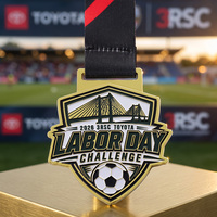 Médaille sportive personnalisée de haute qualité en métal, logo émaillé 3D, médailles de football en alliage de zinc pour événements et souvenirs