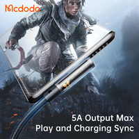 Câble de charge USB C vers USB C Mcdodo 340 Long 5,9 pieds/3,9 pieds 90 degrés pour jeux 100W avec E-marker TransparentType C