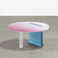 Meubles de salon modernes haut de gamme Table basse ronde en acrylique mat Design créatif Villa Table à thé en acrylique
