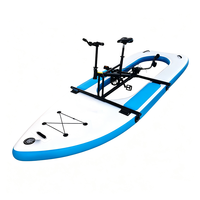 Vélo aquatique gonflable monoplace bleu préféré, en PVC Drop Stitch, avec cadre en aluminium et pédales, pour loisirs aquatiques en extérieur