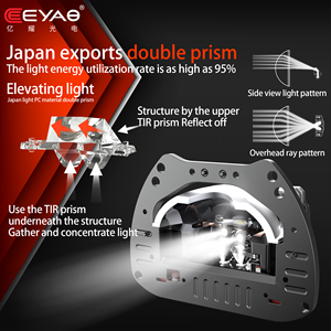 Thấu kính chiếu laser <span class=keywords><strong>LED</strong></span> Eeyao YY-G37-B1 hai lăng kính 2.5 inch, sản xuất OEM ODM, độ chế ô tô, đèn pha chiếu xa chiếu gần - Product Image 6