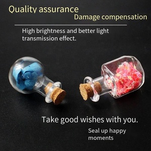 Ciondolo Bottiglia dei Desideri in Vetro Trasparente a Forma di Soffione |   Collana con Ciondolo a Forma di Tappo di Sughero in Diversi Stili, Regalo Perfetto per <span class=keywords><strong>Amici</strong></span> - Product Image 3