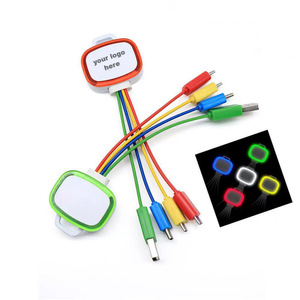Lulin LED Light 4 en 1 Cargador corto Tipo-C <span class=keywords><strong>Cable</strong></span> USB 20cm Chaqueta TPE Listo para enviar para teléfonos móviles Cables de datos electrónicos - Product Image 4
