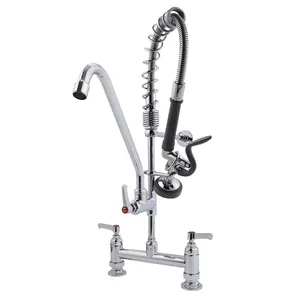 Upgraded Type Pre Rinse Kitchen Tap 2 Way Pre Rinse Mixer Tap With 8" Adjustable Centers