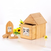 Útil Urna para Mascotas en Forma de Casa de Madera Maciza, Sellada a Prueba de Humedad, Caja Conmemorativa para Cremación, Suministro Funerario