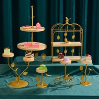 Support de présentation pour table de desserts de mariage, accessoires décoratifs, support à gâteaux, plateau en bois pour pâtisseries de thé de l'après-midi, plateau de service pour buffet froid