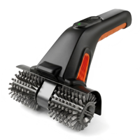 Brosse de nettoyage électrique sans fil rechargeable pour barbecue avec poignée résistante à la chaleur et brosse à rouleaux anti-emmêlement