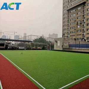 Gazon artificiel bleu bouclé en PE de 13 mm de hauteur de poils pour le padel, gazon synthétique durable en rouleau pour les sports d'intérieur, football, soccer - Product Image 4