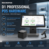 Terminal POS Layar Ganda Intel N95 Berkinerja Tinggi 15 Inci Layar Sentuh Resistif RAM 4G/8G Penyimpanan 128G/256G Windows 10/11 NFC