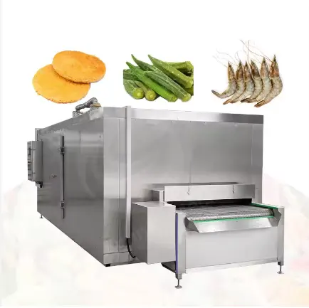 factory Good quality vegetable and fruit frozen line cooling quick freezer tunnel machine for fast freezing