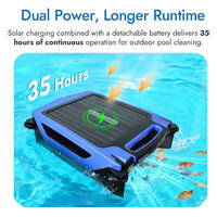 Nettoyeur de surface de piscine automatique robotisé à énergie solaire, aspirateur de piscine extérieur, filtre en plastique haute efficacité