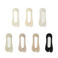 Chaussettes Tabi ultra-fines invisibles en soie glacée pour femmes, à bout fendu, antidérapantes, personnalisables en gros avec faible MOQ
