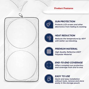 Hot Sale Foldable Polyester Car Windshield Sunshade Blocks UV Rays Portable Sun <b>Shade</b> - Product Image 2