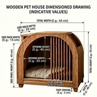 Table d'appoint pour chat en bois naturel, avec niche arquée et coussin moelleux, mobilier multi-scénarios pour salon, idéal pour l'interaction humain-animal.