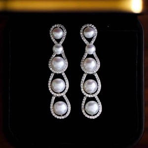 Boucles d'oreilles en argent S925 WENCHI Modèle 10899 22570, perles de 7-8 mm, accessoires de perles DIY, support creux pour clous d'oreilles, multiples styles tendance - Product Image 2