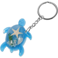 Venta al por mayor del fabricante: Llavero acrílico multicolor luminoso de estrella de mar, llavero de resina de océano con tortuga y concha, personalización de marca OEM