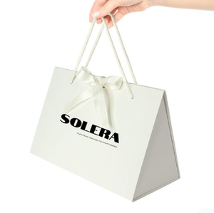 Logo personalizzato stampato <span class=keywords><strong>di</strong></span> alta qualità con Texture <span class=keywords><strong>di</strong></span> <span class=keywords><strong>carta</strong></span> borsa spessita per cosmetici goffratura nastro per negozio <span class=keywords><strong>di</strong></span> abbigliamento supermercato - Product Image 3