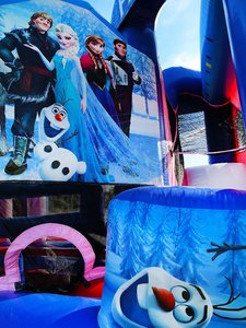 Bounce gonfiabile con scivolo <span class=keywords><strong>cartone</strong></span> <span class=keywords><strong>animato</strong></span> congelato 5 in 1 castello gonfiabile combinato per bambini - Product Image 4