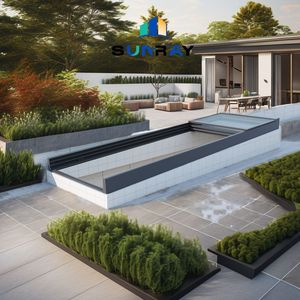 Offerta di manifattura Design intelligente <span class=keywords><strong>tetto</strong></span> piano scala uscita lucernario scorrevole <span class=keywords><strong>tetto</strong></span> retrattile sistemi di vetro in movimento lucernario - Product Image 1