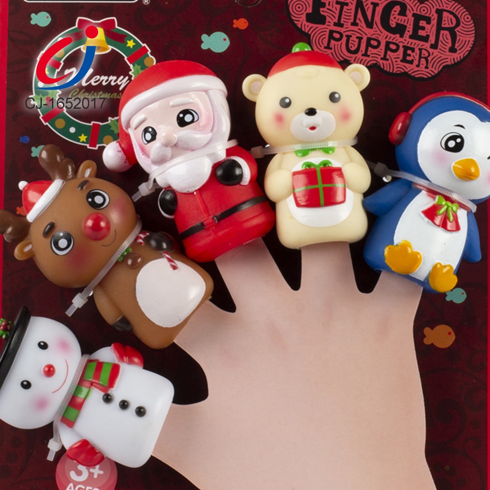 Chengji Развивающая игра в Санта-Клаус, Рождественская мягкая резиновая мини-игрушка-животное, снеговик, набор кукол на палец