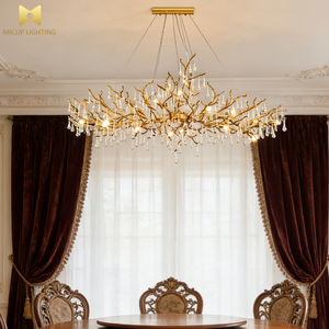 Lampadario a Sospensione LED Post-Moderno Creativo in Rame Massiccio, Design a Rami Lunghi, Stile Nordico Minimalista di Alta Gamma - Product Image 4