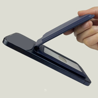 Ponsel dengan Dudukan Logam Dompet Kartu Magnetik Kulit PU Sarung Kartu Lepas Pasang Anti-magnetik