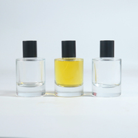 Botol Parfum Kaca Silinder Berkualitas Tinggi, Semprotan Kabut Halus, Wadah Kosong Transparan, Kemasan Kosmetik 30ml 50ml