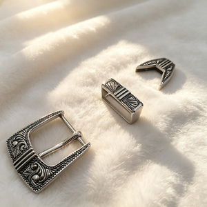 Hebillas de Cinturón de Metal de 25 mm, Juego de Tres Piezas, Hebilla de Cinturón con Patrón Occidental de Aleación de Zinc para Mujer - Product Image 3