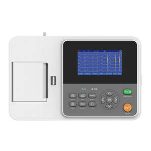 Monitor de <span class=keywords><strong>ECG</strong></span> CONTEC E6, Máquina de Electrocardiograma de 6 Canales, Electrografía USB Táctil, Electrocardiograma de 12 Derivaciones, Software para PC - Product Image 1