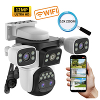 CS621ZS 12MP WiFi IP 3 Lentille PTZ Caméra Surveillance À Domicile 10X Zoom Extérieure WiFi Sécurité CCTV Caméra