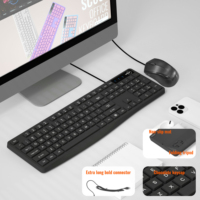 Ensemble clavier et souris filaires USB avec disposition britannique pour ordinateur de bureau, portable, usage professionnel, domestique, bureau et jeux - En stock
