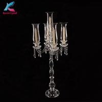 Magnifique candélabre en cristal de verre à 9 bras pour mariage, décoration d'intérieur, centre de table de mariage