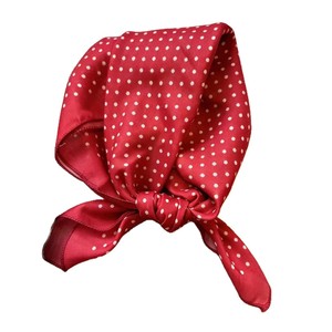 Foulard en coton et lin 58x58cm, imprimé floral vintage à pois, décoratif, bandana pour cheveux, foulard carré, vente en gros - Product Image 2