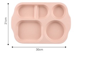 Scomparti all'ingrosso eco-friendly 30*21 cm per uso alimentare paglia di grano grazioso Design <span class=keywords><strong>piatti</strong></span> divisore per bambini - Product Image 2