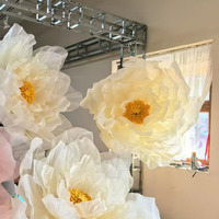 Dekorasi Latar Belakang Rumah Pesta Pernikahan Bunga Peony Organza Raksasa untuk Pajangan Jendela
