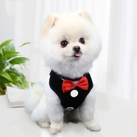 2022 élégant luxe chien harnais et collier ensemble réglable tissu Pet Bow accessoires
