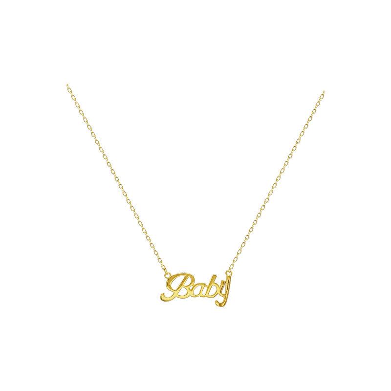 Hadiah Huruf Bayi Kalung Perak Sterling 925