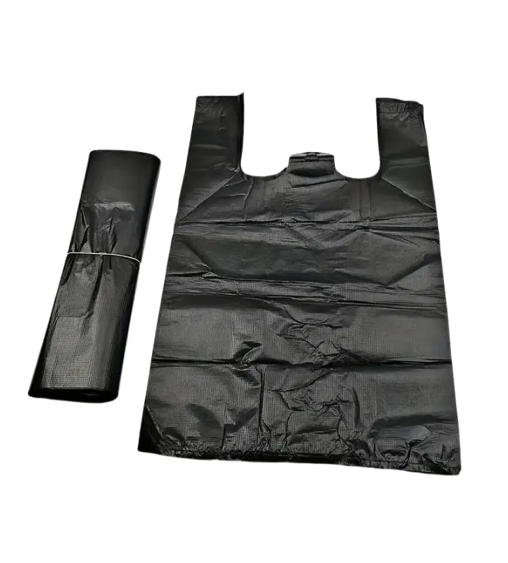 Özelleştirilmiş  yelek çanta HDPE LDPE süpermarket alışveriş ambalaj çöp yelek plastik T-Shirt çanta