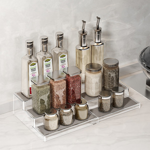 Condiment Storage Rack 3 Tier Rectangular Desktop Organizer For Kitchenware Toy Display Multi Layer Rack - Product Image 1