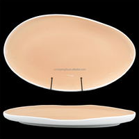 26 Ensembles de Vaisselle en Céramique Forme Galet, Service de Table en Porcelaine Abricot, Assiettes Plates, Assiettes Creuses, Bols pour Restaurant
