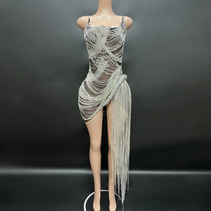 <span class=keywords><strong>Vestidos</strong></span> de Noche Elegantes y Glamurosos, <span class=keywords><strong>Vestidos</strong></span> Rojos Sexys con Lentejuelas y Borlas, Vestido de Lujo para Fiesta Nocturna - Product Image 2