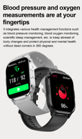 Bracelet intelligent pour adultes, tendance, avec suivi de la fréquence cardiaque, de la pression artérielle et de la santé, appareil portable intelligent pour homme et femme