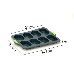 Moule à pain en silicone 8 cavités pour baguettes françaises, qualité alimentaire, résistant à la chaleur - Product Image 6